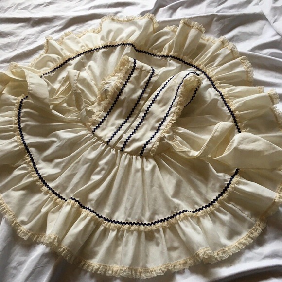 Vintage Mini World Toddler Dress Pinafore Ruffles Lace Full Circle Pageant 3T - Picture 3 of 7